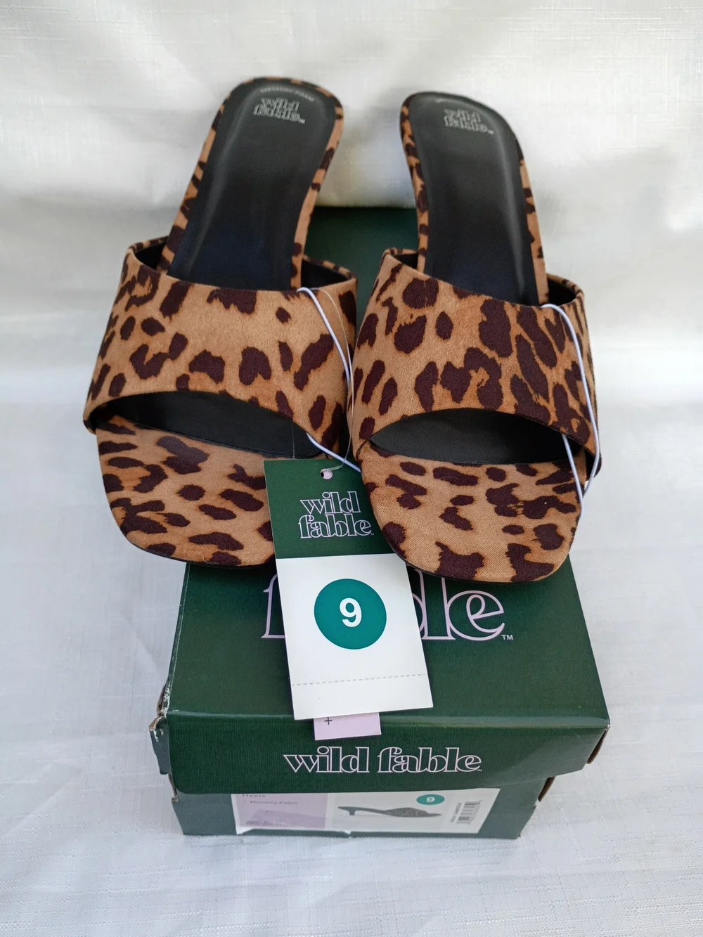 Wild Fable Leopard Print Kitten Heel Mules - Brown & Black Size 9 - Picture 3 of 11